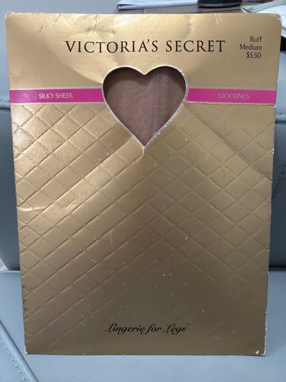 Victoria's Secret Vintage Gold Label Silky Sheer Stockings Buff Medium